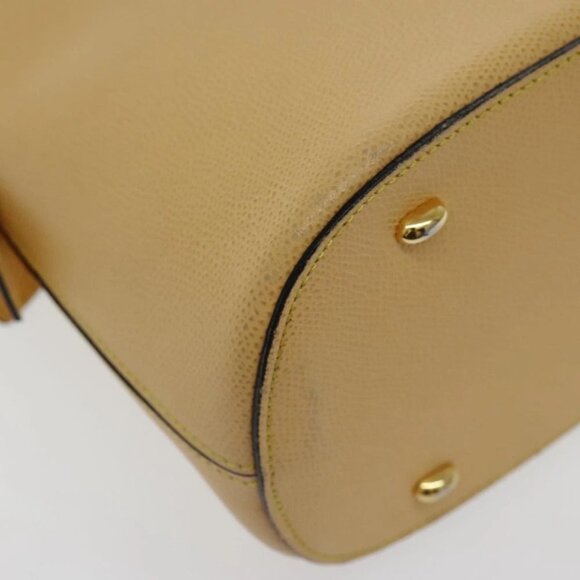 CELINE Hand Bag Leather Yellow Gold Auth 94782 - Picture 10 of 16